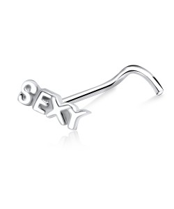 SEXY Silver Curved Nose Stud NSKB-321